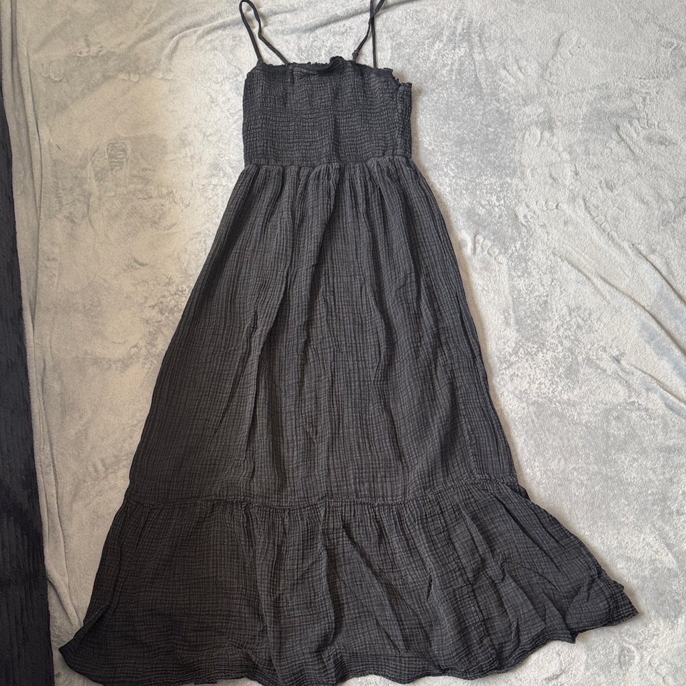 Anthropologie Charcoal Maxi Dress